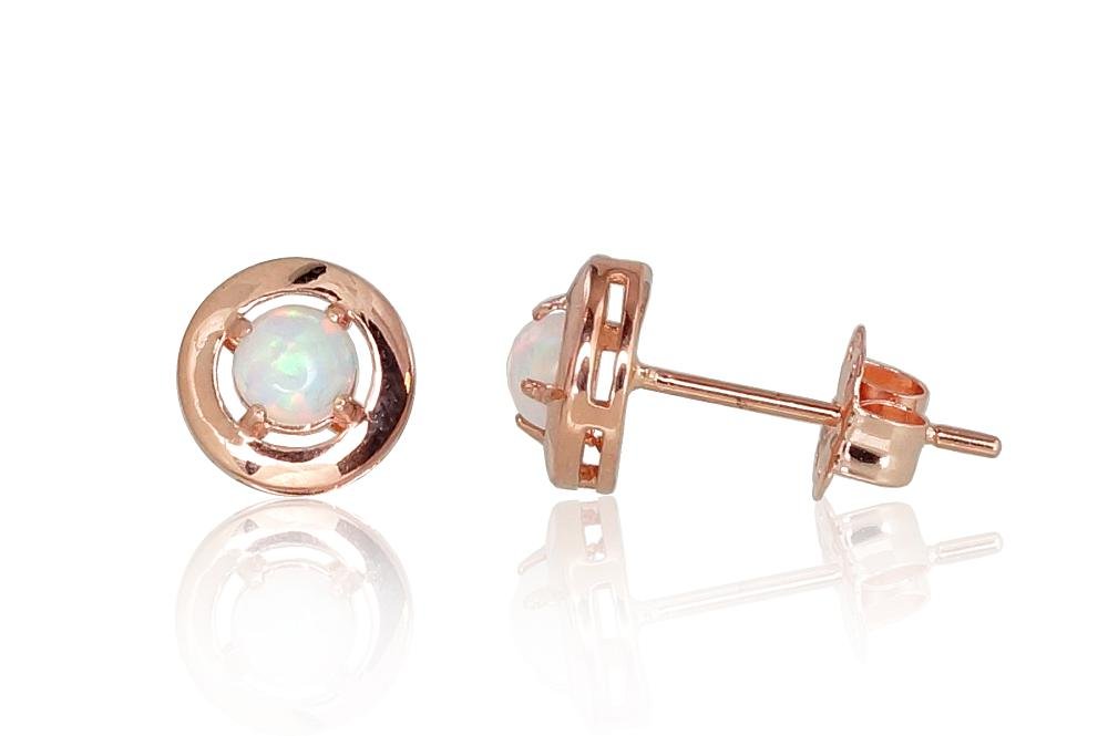 Gold classic studs earrings with Opalit