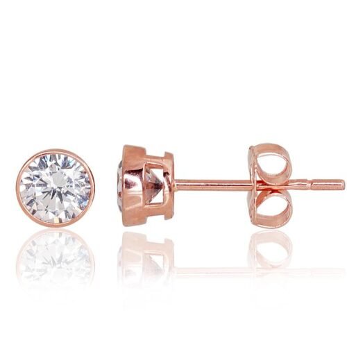 Gold classic studs earrings with Zirkons