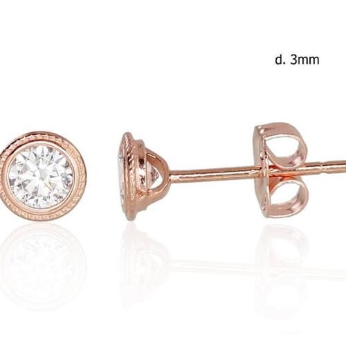 Gold classic studs earrings with Zirkons