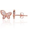 Gold classic studs earrings with Zirkons