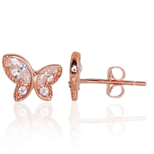 Gold classic studs earrings with Zirkons