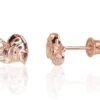 Gold screw studs earrings with Zirkons