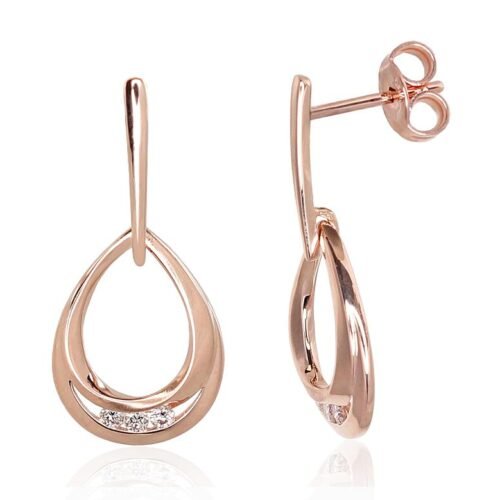 Gold classic studs earrings with Diamonds