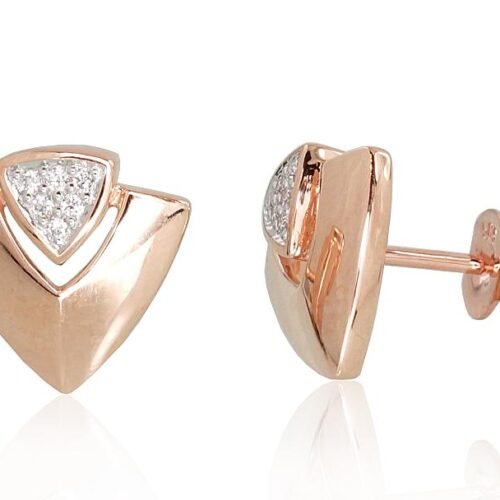 Gold classic studs earrings with Diamonds