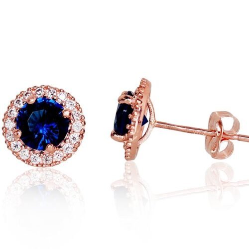 Gold classic studs earrings with Zirkons