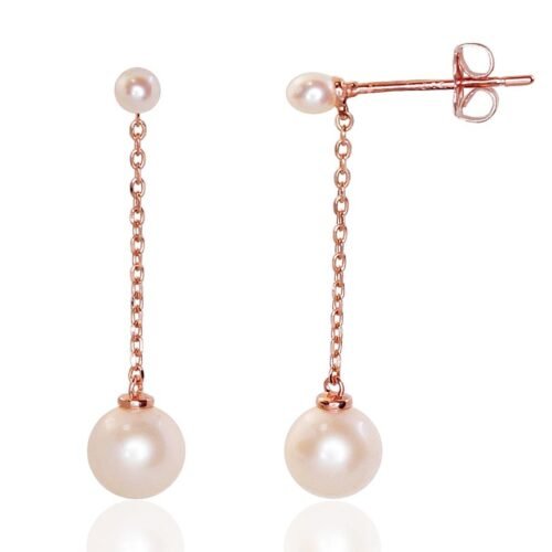 Gold classic studs earrings with Fresh-water Pearl