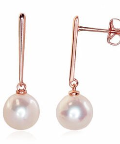 Gold classic studs earrings with Fresh-water Pearl
