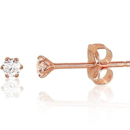 Gold classic studs earrings with Zirkons