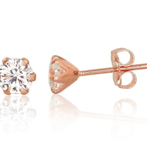 Gold classic studs earrings with Zirkons