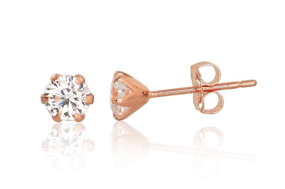 Gold classic studs earrings with Zirkons
