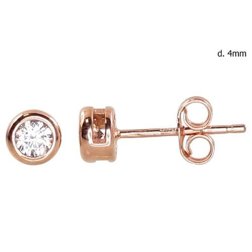Gold classic studs earrings with Zirkons