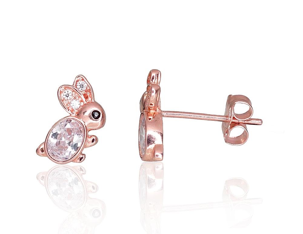Gold classic studs earrings with Zirkons