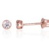 Gold screw studs earrings with Zirkons