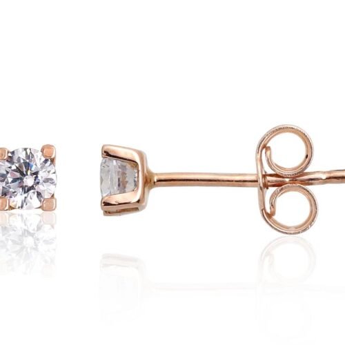 Gold classic studs earrings with Zirkons