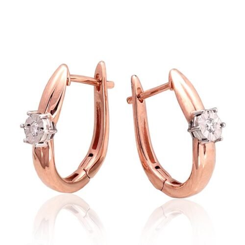 Alternative view of Gold Earrings with Diamonds
