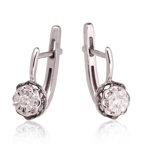 Alternative view of Gold Earrings with Diamonds