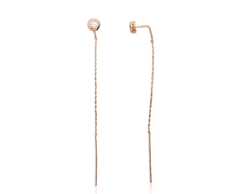 Gold Earrings with Zirkons
