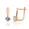 Gold earrings with 'english' lock with Zirkons