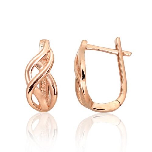 Gold earrings with 'english' lock