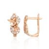 Gold earrings with 'english' lock with Zirkons