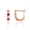 Gold earrings with 'english' lock with Zirkons