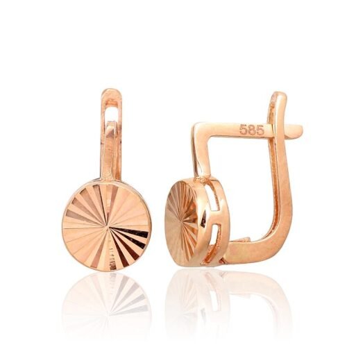 Gold earrings with 'english' lock