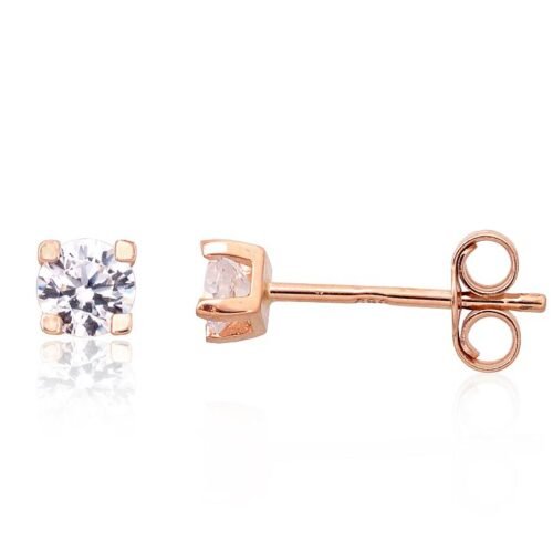 Gold classic studs earrings with Zirkons