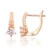 Gold earrings with 'english' lock with Zirkons