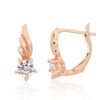 Gold earrings with 'english' lock with Zirkons