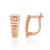 Gold earrings with 'english' lock with Zirkons