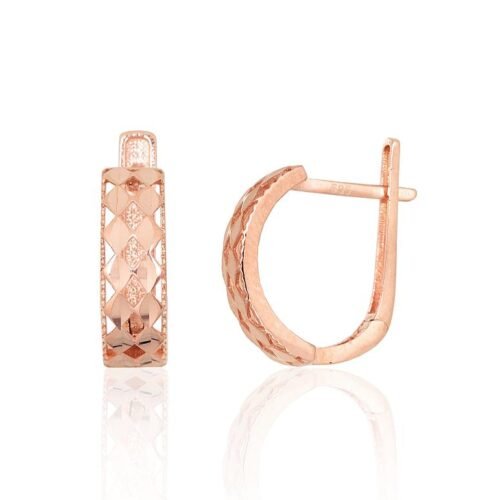 Gold earrings with 'english' lock