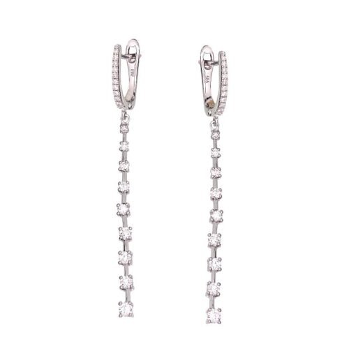 Alternative view of Gold earrings with 'english' lock with Diamonds
