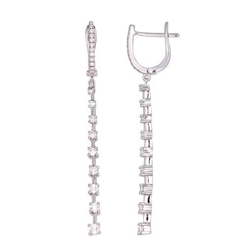 Gold earrings with 'english' lock with Diamonds