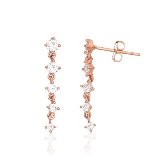 Gold classic studs earrings with Zirkons
