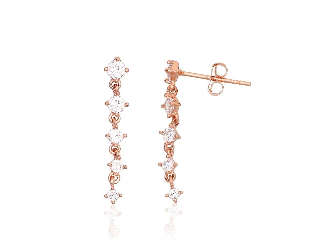 Gold classic studs earrings with Zirkons
