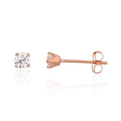 Gold classic studs earrings with Zirkons