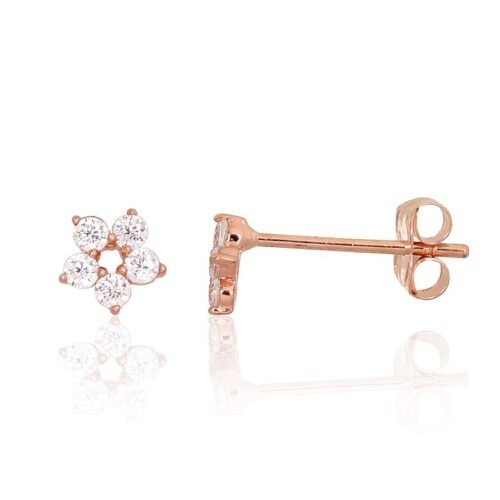 Gold classic studs earrings with Zirkons