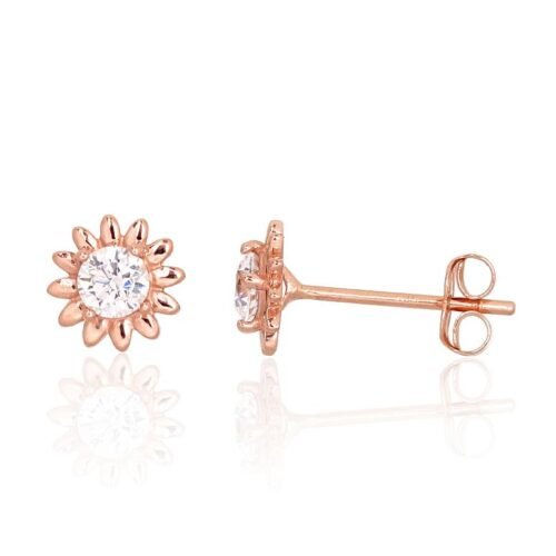 Gold classic studs earrings with Zirkons