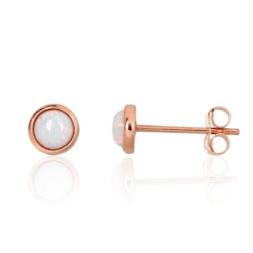Gold classic studs earrings with Opalit