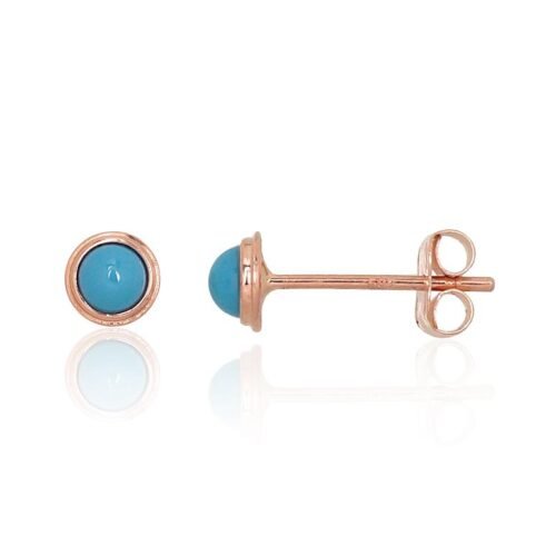 Gold classic studs earrings with Turquoise