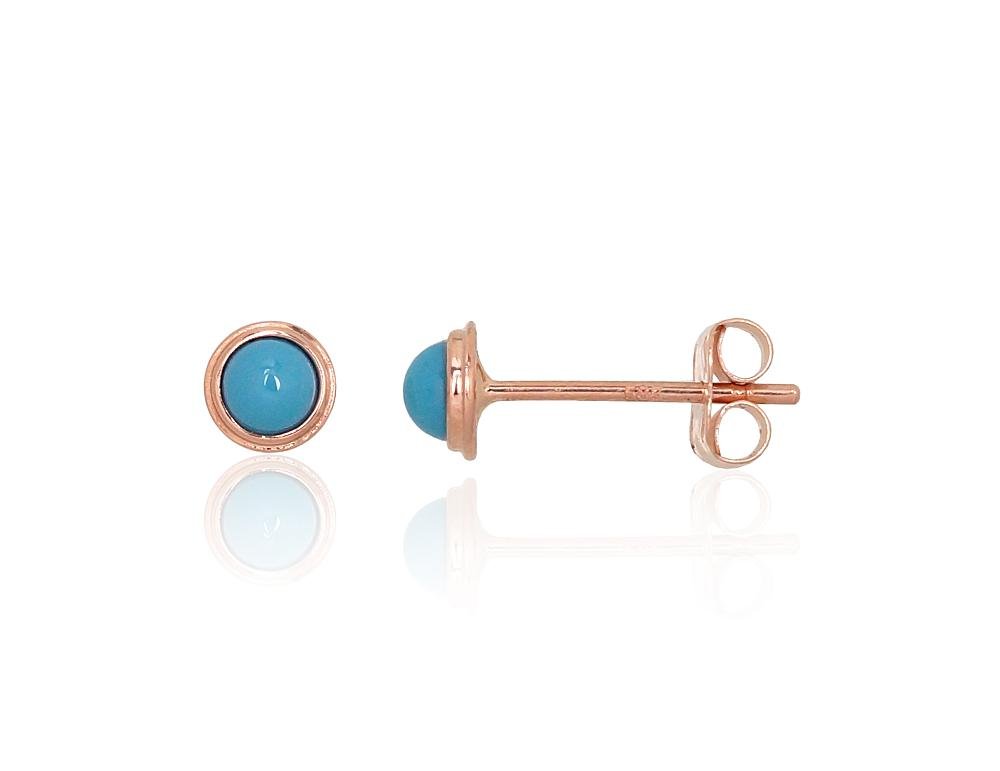Gold classic studs earrings with Turquoise