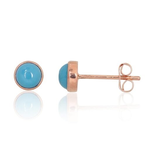 Gold classic studs earrings with Turquoise