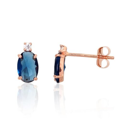 Gold classic studs earrings with Zirkons