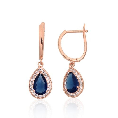 Gold earrings with 'english' lock with Zirkons