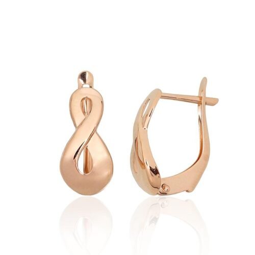 Gold earrings with 'english' lock