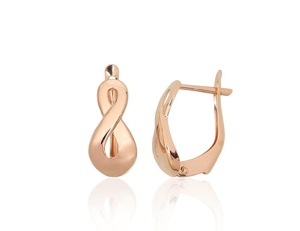 Gold earrings with 'english' lock