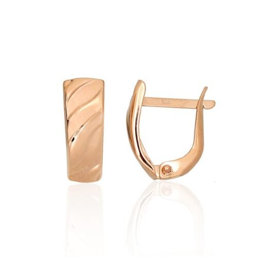 Gold earrings with 'english' lock