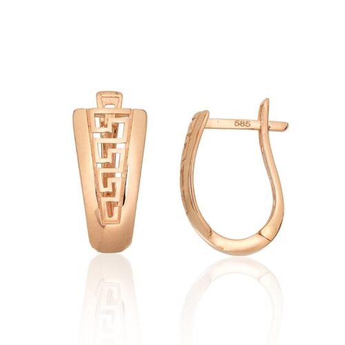 Gold earrings with 'english' lock