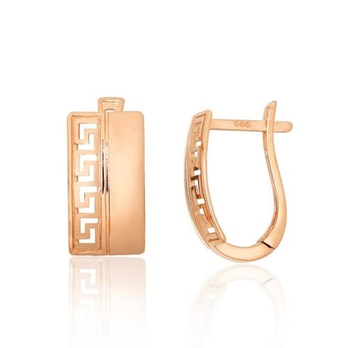 Gold earrings with 'english' lock