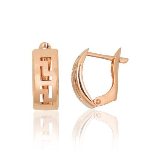 Gold earrings with 'english' lock
